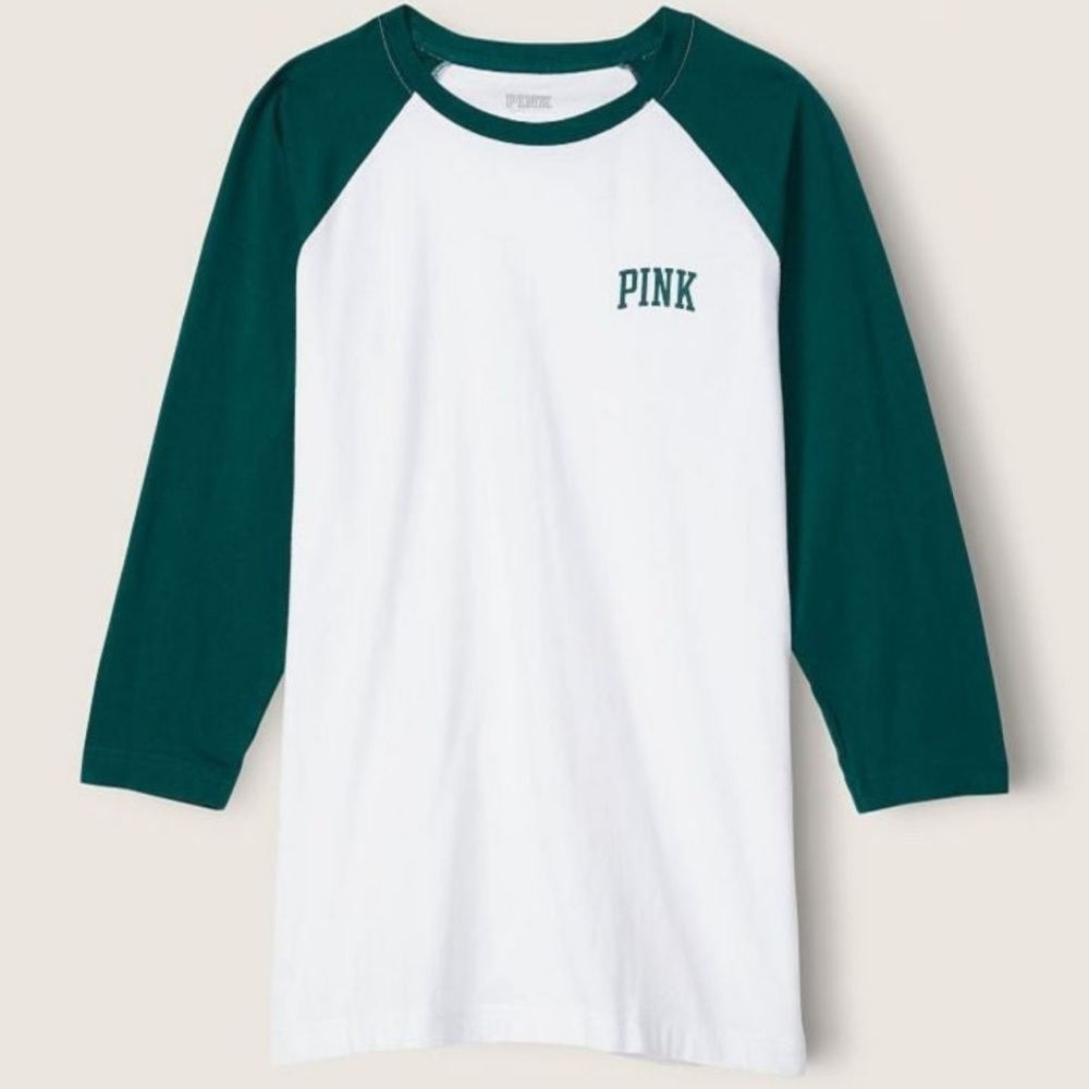 NWT PINK Victoria’s Secret baseball Tee/ VS pink campus
